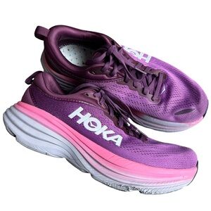 Hoka Bondi 8 women 9.5 running sneakers Beautyberry purple Need Insoles